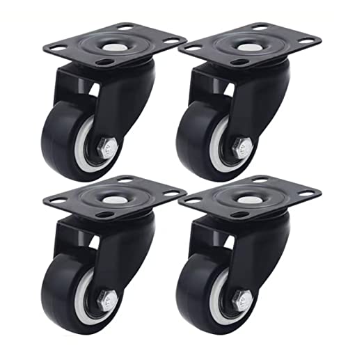 Swivel Castor Wheels,1.5 Inch Top Plate Swivel Castor Set,40mm with Polyurethane Wheels,Max Load 160kg/350lbs for Trolleys & Moving Furniture,with Screws,4 Pack (Universal)