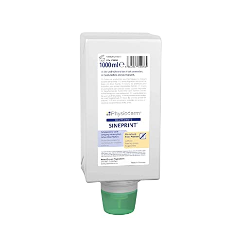 PHYSIODERM Handschutzcreme Sineprint, Hautcreme, Handcreme Schutz vor Fettabdrücken, Inhalt:1 Liter Varioflasche