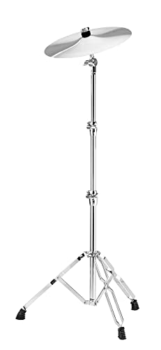 XDrum Beckenständer Pro - Cymbal Stand höhenverstellbar von 60-120 cm - Praktisches Memory Lock System - Doppelstrebig und stabil - Silber