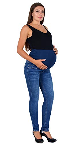 ESRA Damen Jeans Skinny Schwangerschaftshose Maternity Hose Umstandshose Stonewashed Jeans für Schwangerschaft J532