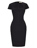 GRACE KARIN 50er Jahre Kleider festlich Rockabilly Kleid Vintage Retro bleistiftkleid schwarz etuikleid CL8947-1 XL
