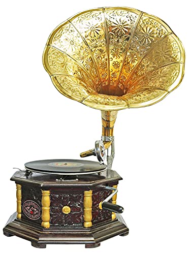 aubaho Nostalgie Grammophon Dekoration mit Trichter Grammofon im Antik-Stil (n2)