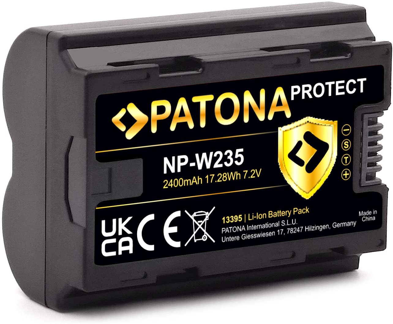 PATONA Protect V1 Akku NP-W235 (2400 mAh) mit NTC-Sensor und V1 Gehäuse - kompatibel mit Fuji Fujifilm GFX-50s II GFX-100S GFX-100 II X-H2 X-H2S X-S20 X-T4 X-T5
