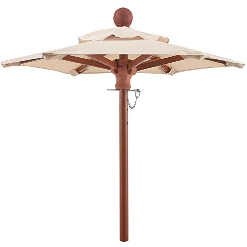 anndora Mini Tisch Sonnenschirm Dekoschirm 100 cm rund mit Winddach - Dark Natural