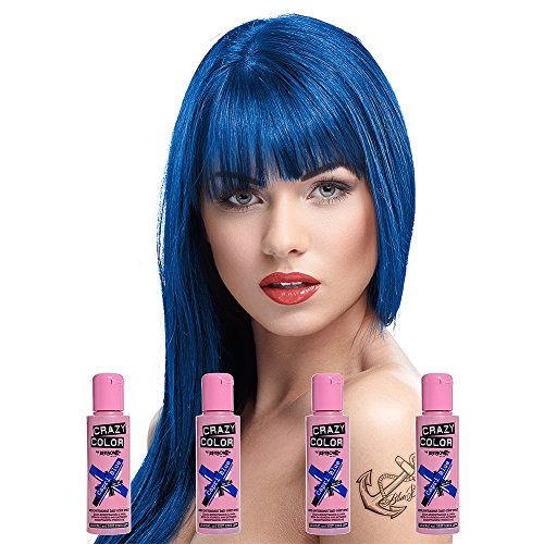 Crazy Color Auswaschbare Haarfarbe 4er Pack (Capri Blau)