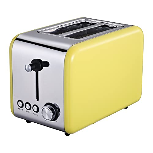 MICHELINO 2-Scheiben Toaster Toastautomat mit Brötchenaufsatz (gelb)
