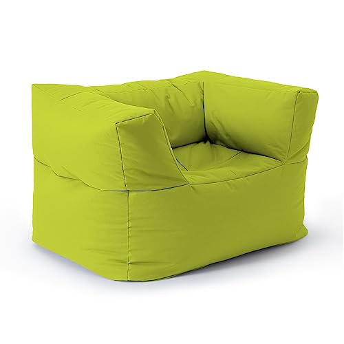 Lumaland Sitzsack-Lounge Modular | Wasserfester Sessel | Indoor & Outdoor Sitz-Garnitur | Waschbare Sitzmöbel für Garten & Innenräume | Einfach erweiterbares & leichtes Sofa | 96x72x70 cm [Apfelgrün]