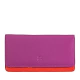 Mehrfarbige Kuvert - Brieftasche in Leder der Marke DuDu Fuchsia