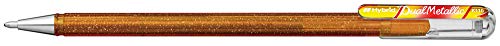 Pentel K110-DMXX Hybrid Dual Metallic Gelroller - Glitzer Gel - Schreibfarbe gold/metallic rot & gold, Strichstärke 0,5mm, 12 Stück