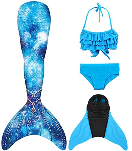 shepretty meerjungfrauenflosse mädchen Neuer Mermaid Tail Badeanzug für Erwachsene und Kinder,JCKA09+48XIAO-140