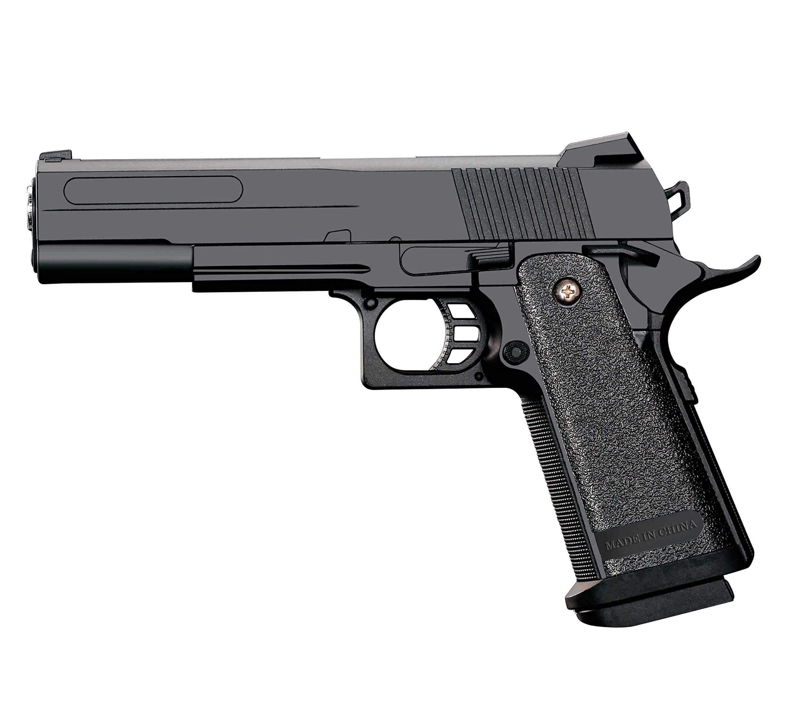 Softair Pistole Metall/ABS Rayline RV306 (Manuell Federdruck), Nachbau im Maßstab 1:1, Länge: 23cm, Gewicht: 400g, Kaliber: 6mm, Farbe: Schwarz - (unter 0,5 Joule - ab 14 Jahre)