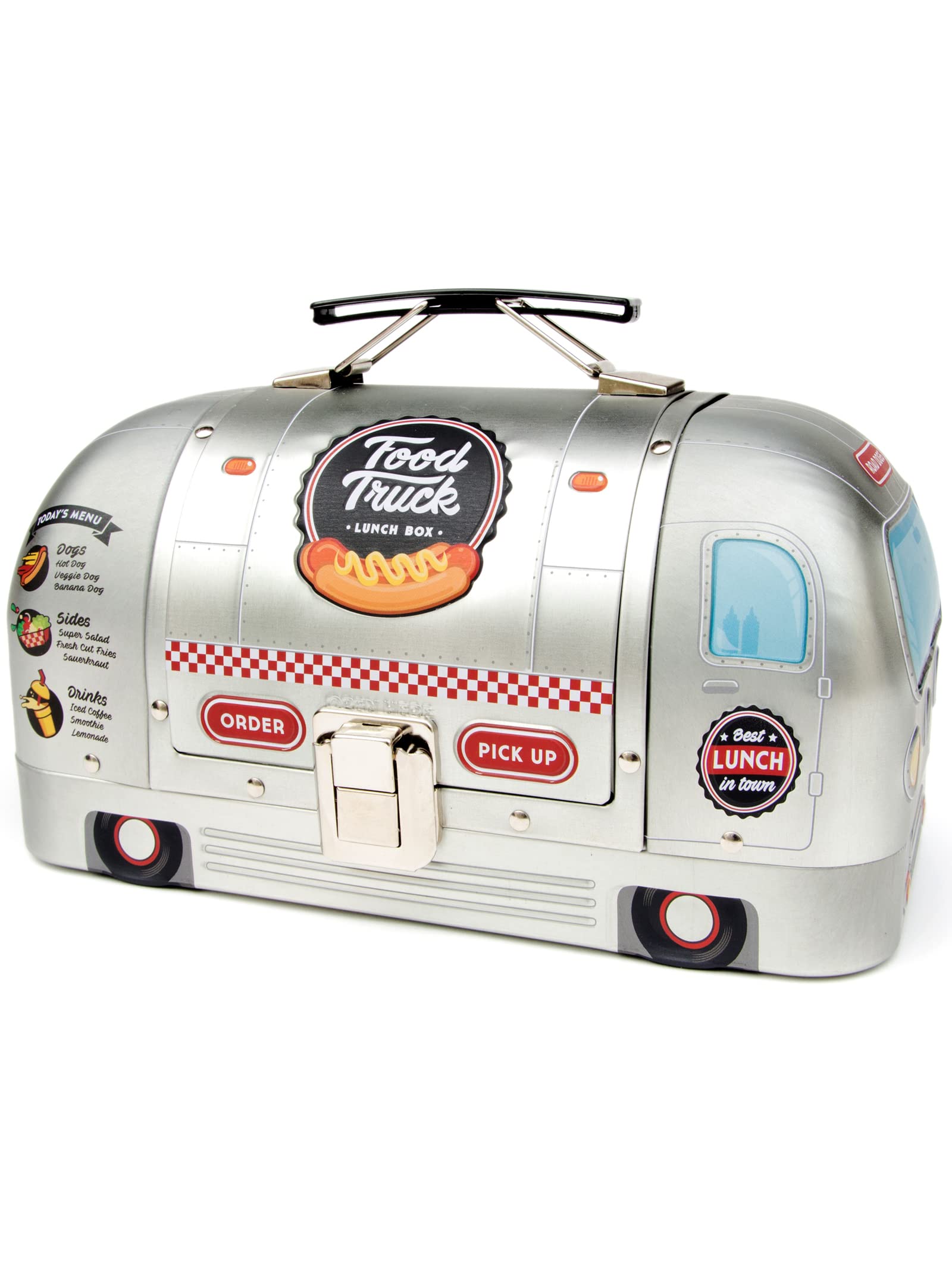 SUCK UK LKW-Lunchbox | LKW-förmiger Metall-Lunchbox-Lebensmittelbehälter | Neuartige Lunchbox aus Blech | Lustige Lunchtasche zur Aufbewahrung von Lebensmitteln | Retro-Lunchbehälter