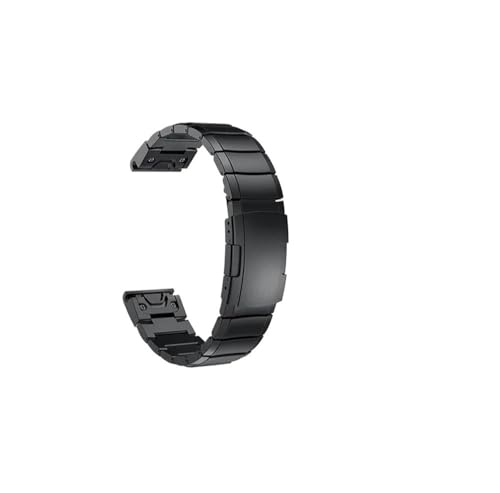 Edelstahl-Uhrenarmbänder, passend for Garmin Fenix ​​3/5/5X/5S, einfache und schnelle Installation, Fit-Link-Ersatz-Uhrenarmband, 20 mm, 22 mm, 26 mm (Color : Black, Size : 26mm Fenix 5X 3HR)