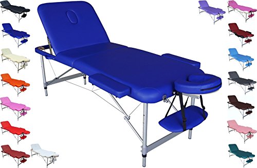 Polironeshop Europa Massageliege massagebank Aluminium tattooliege (Blau)