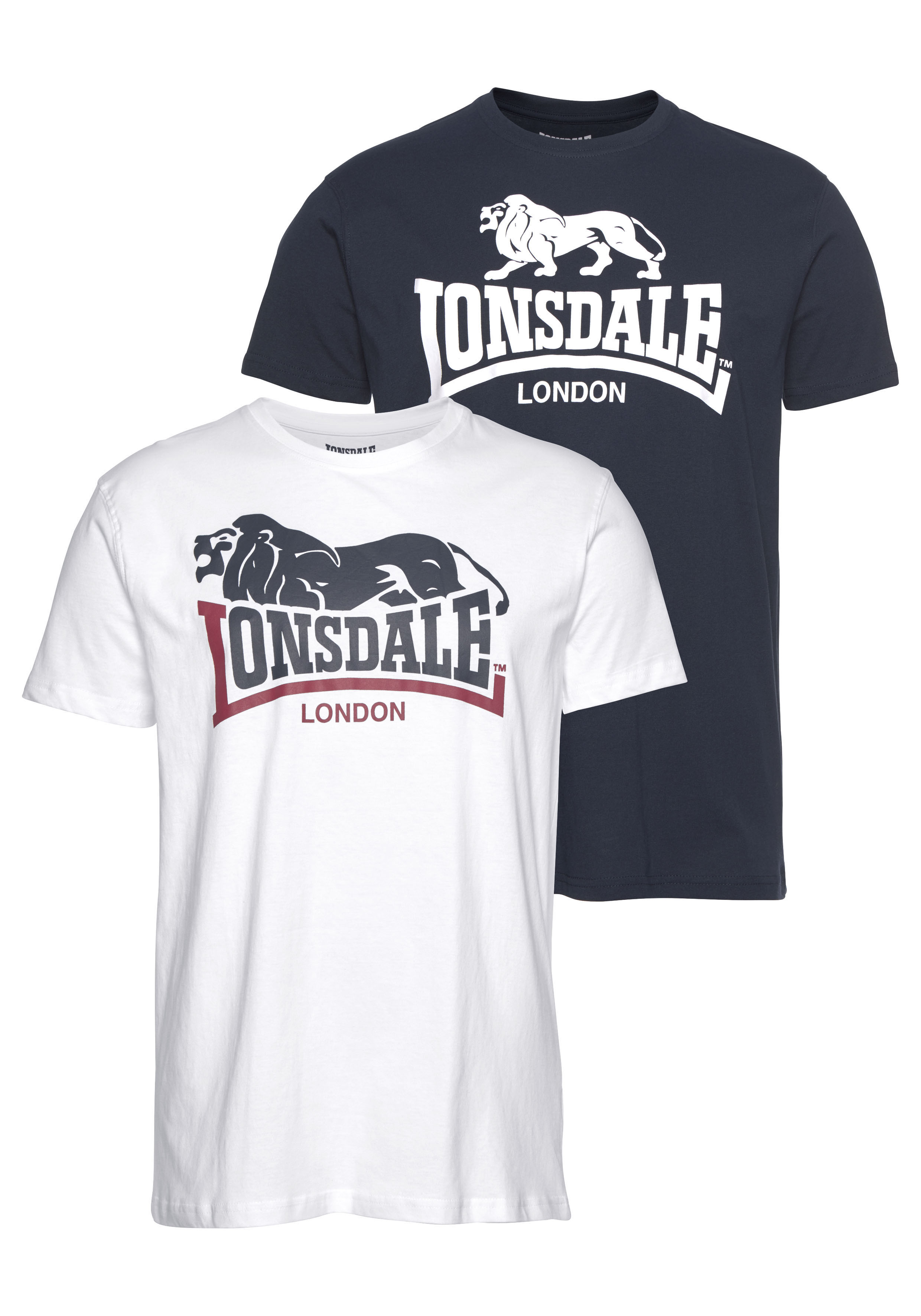 Lonsdale T-Shirt "LOSCOE", (Packung, 2 tlg., 2er-Pack)