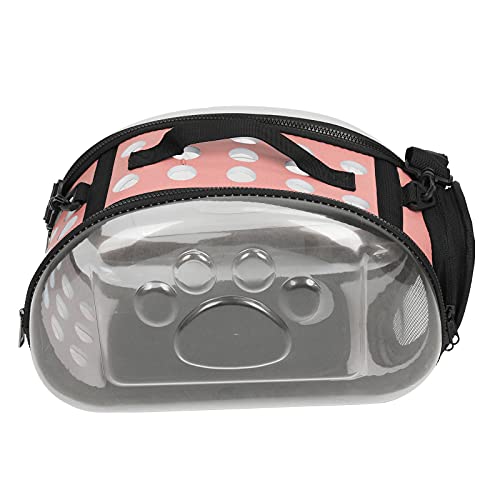 Snufeve6 Katzentragetasche, Outdoor verdicken Haustiertragetasche Transparente Belüftung Langlebig für Hund für Katze(pink, S)