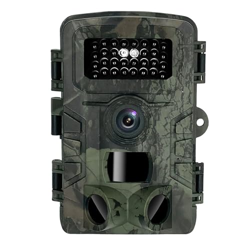 GOXAEEE Wildkamera mit Bewegungsmelder Nachtsicht, 36MP 1080P HD Wildtierkamera,0.3s Jagdkamera,940NM unsichtbares Infrarot nachtsichtkamera für Wildbeobachtung,IP66 Wasserdicht (Ohne SD-Karte)