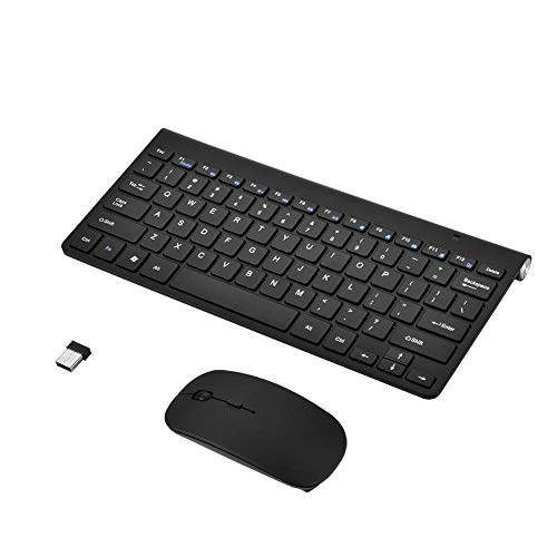 Schlankes wasserdichtes 2,4-GHz-Kit für kabellose Tastaturen und Mäuse, wiederaufladbare Tastaturmäuse, leise ergonomische Tastatur und Maus für PC Win XP/7/8 PC/Laptop/Smart-TV/Gaming(Schwarz)