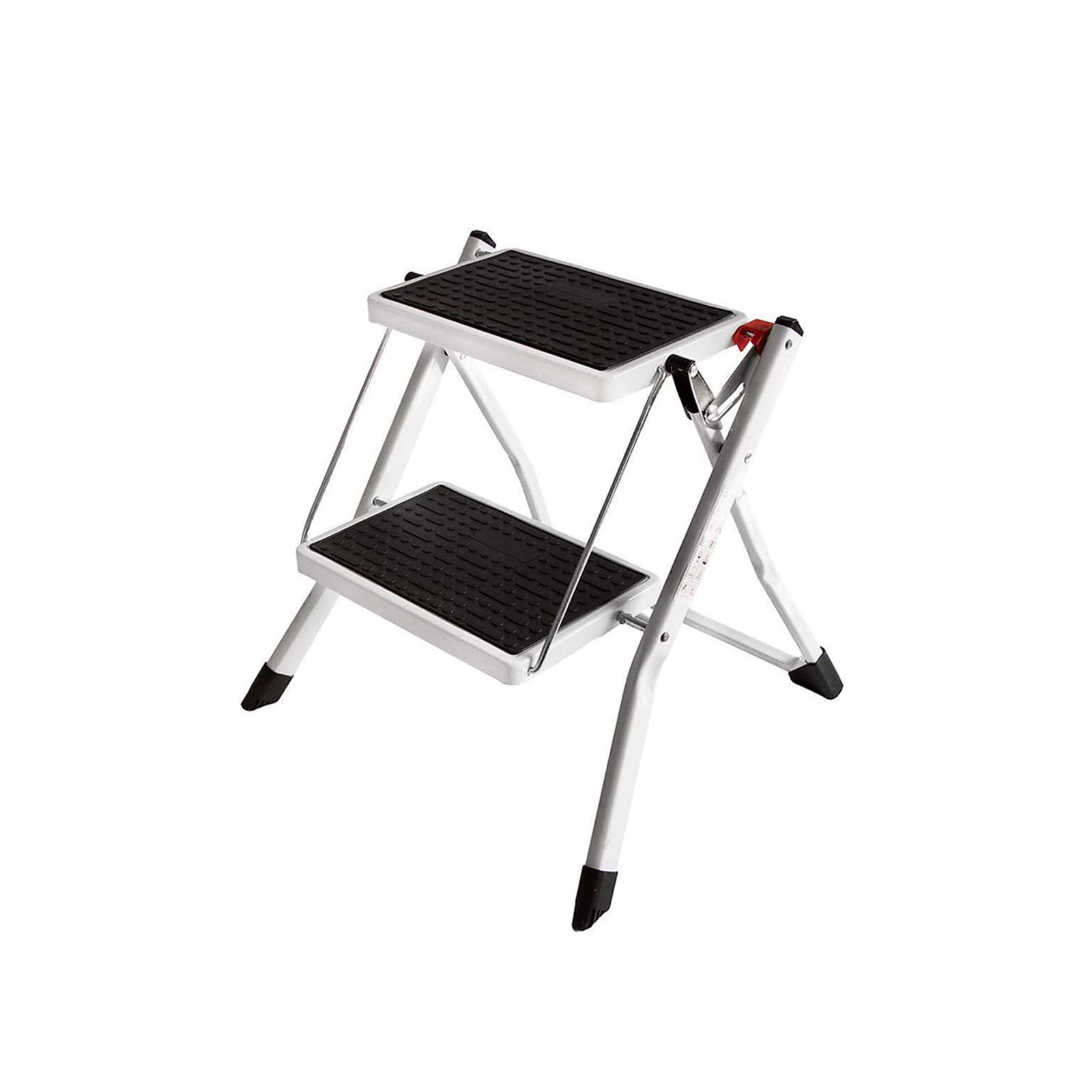 Trittleiter 2 Stufen Mini Klappbar Stehleiter Kompakte Robuste Hochwertige Stahlstufen mit Rutschfesten Matten für zu Hause/Büro/Küche