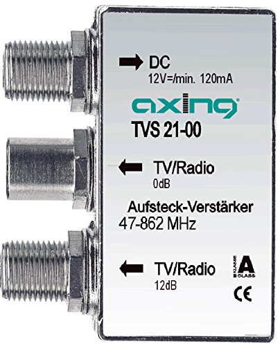 Axing TVS 21-00 Aufsteck-Verstärker 12 dB Verteil-Verstärker Kabelfernsehen UKW DVB-T2 HD