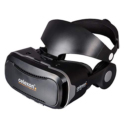 celexon Virtual-Reality 3D VR-Brille mit Headset und Kopfgurt VRG Plus - geeignet für alle Smartphones von 3,5" bis 5,7" - 550g - ideal auch für Brillenträger