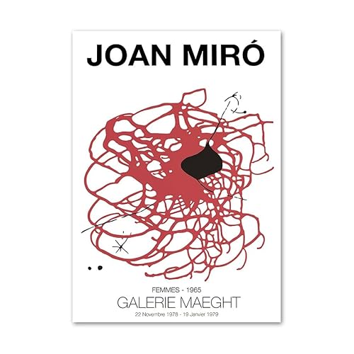 Joan Miro Minimalistische Poster und Drucke Abstrakte Wandkunst Farbblock Leinwand Gemälde Ausstellungsbilder für Wohnzimmer Dekor 50x70cmx1 Kein Rahmen