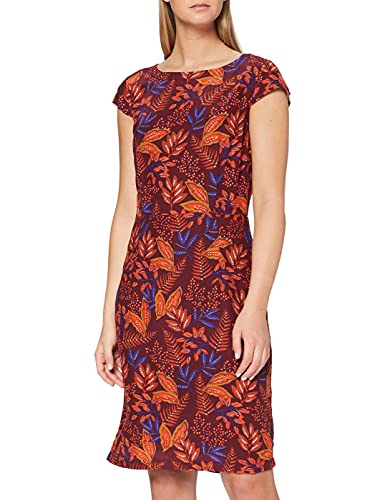 More & More Damen Printkleid Kleid, Mehrfarbig (Wine Red Multicolor 4548), (Herstellergröße: 34)