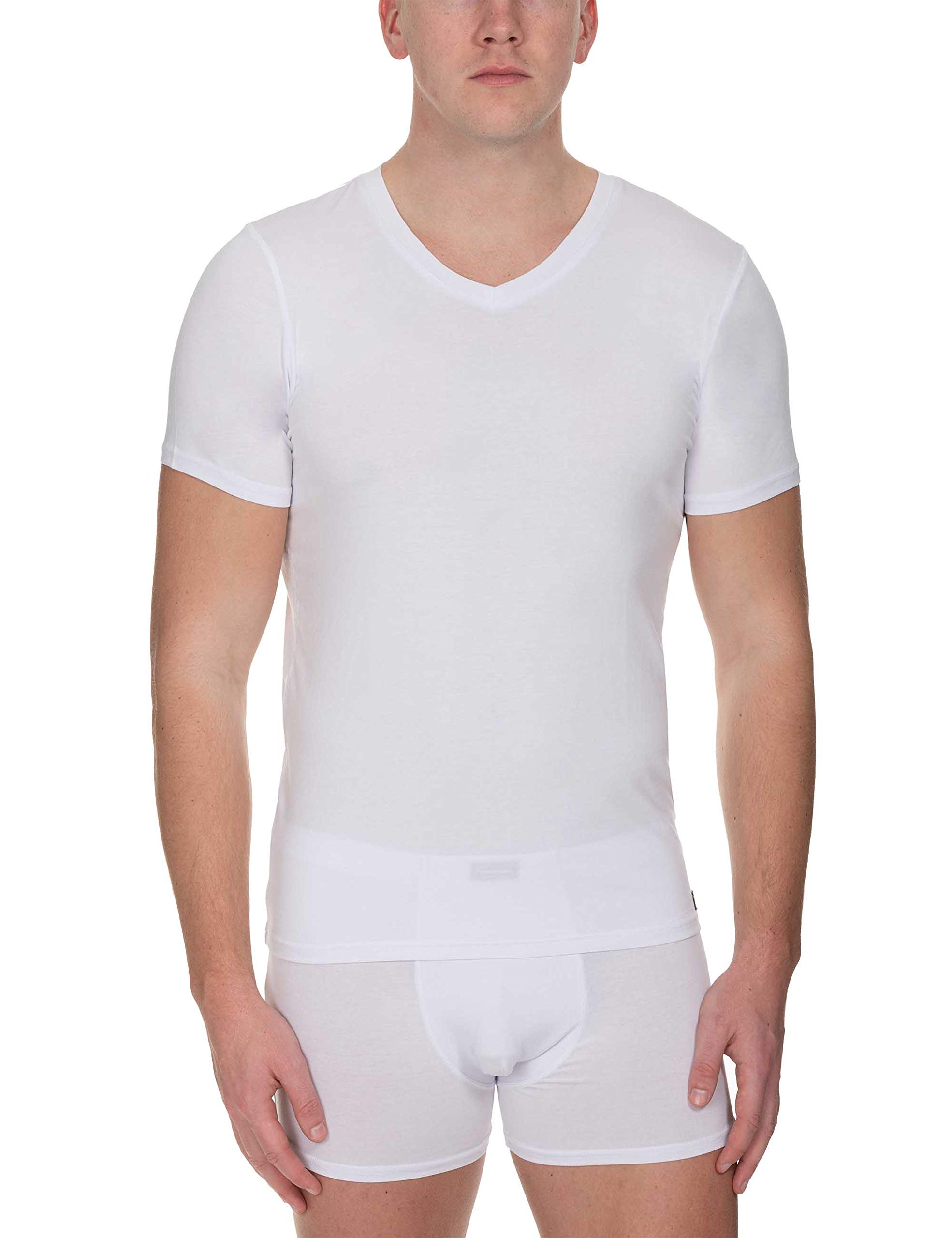 bruno banani Herren V-Shirt Infinity Unterhemd, Weiß (Weiß 001), X-Large (Herstellergröße: XL)