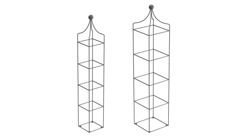 ELEO Rankobelisk „Catania“ I runder Obelisk aus Schmiedeeisen I in 2 verschiedenen Größen I dekorativer & praktischer Rankobelisk aus Metall (Set, pulverbeschichtet)