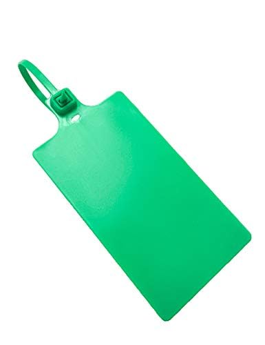 Blanko-wasserdichte Kunststoffanhänger zum Beschriften von Markern, Bändern, großer Etikettenverschluss, Reißverschluss, Sicherheitssiegel, 5,7 x 8,9 cm, Grün, 300 Stück