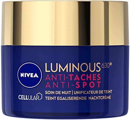 NIVEA CELLULAR Nachtpflege Luminous 630 (1 x 50 ml), Nachtcreme gegen Pigmentflecken, angereichert mit Luminous360® und Hyaluronsäure