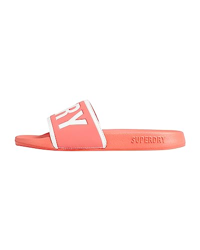 Superdry Damen Code CORE Pool Slide Schiebe-Sandalen, Hyper Fire Coral/Optic, Small