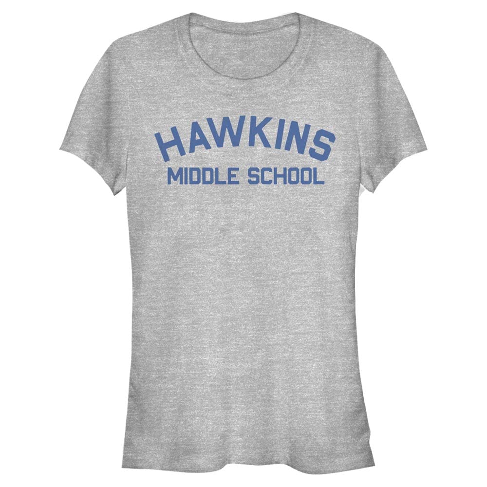 Stranger Things Damen Hawkins Mid School Short Sleeve T-shirt, Heather Grey, XXL