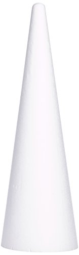 Rayher 3003700 Styropor-Kegel, Höhe 80 cm, Ø 25 cm