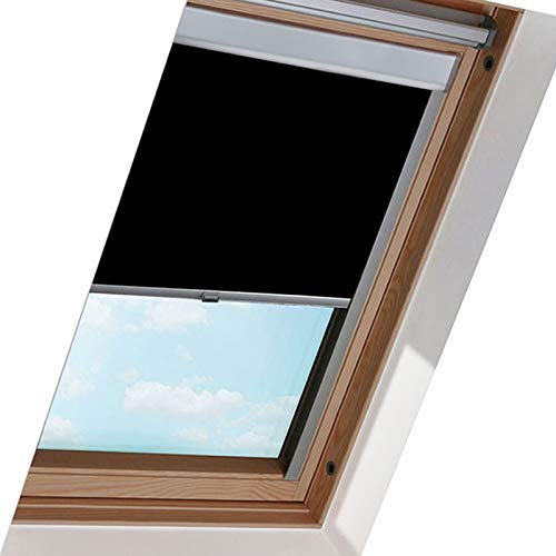 EINFEBEN Dachfenster Rollo Verdunkelungsrollo für Dachfenster / 206 Schwarz (52.0x98.4cm)/ Verdunkelung & Thermo Hitzeschutz