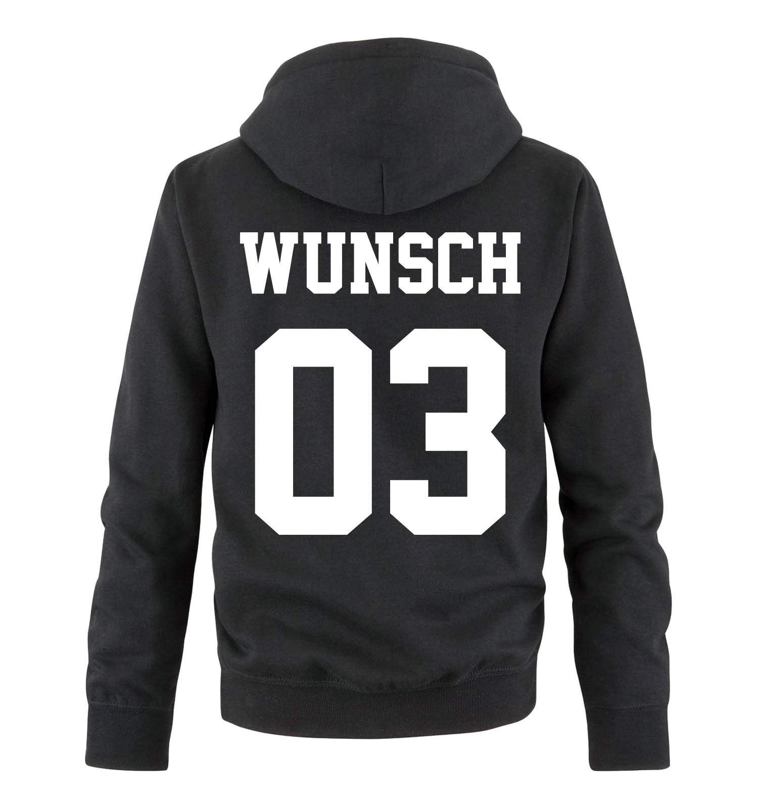 Comedy Shirts - Wunsch - Herren Hoodie - Schwarz/Weiss - Gr. 4XL