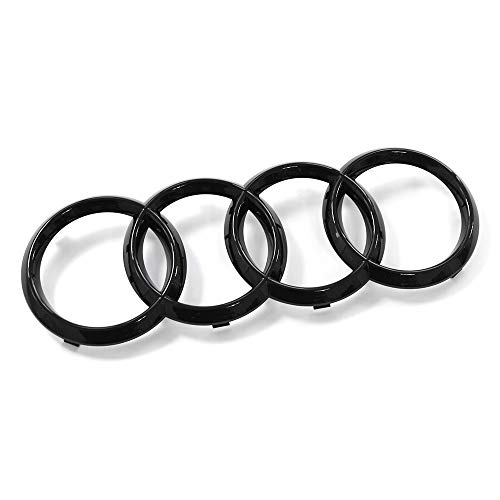 Audi 4N0853605T94 Ringe Zeichen Kühlergrill Black Edition Emblem Blackline Logo schwarz, für A8/S8 (Typ D5 4N) ab 01.04.2019