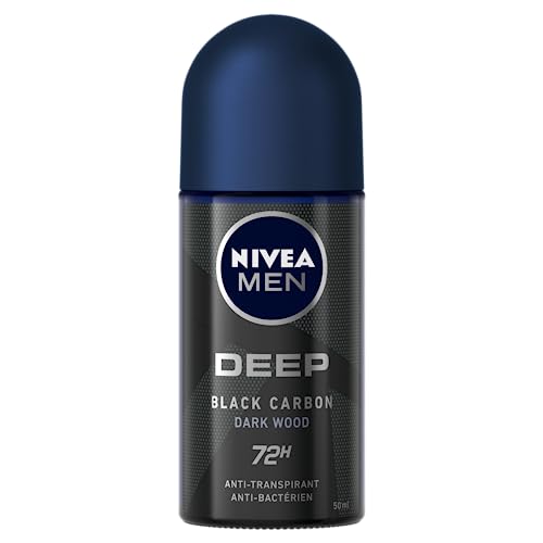 NIVEA MEN Deep Deo-Ball, Black Carbon, Dark Wood, 50 ml (4 Stück)