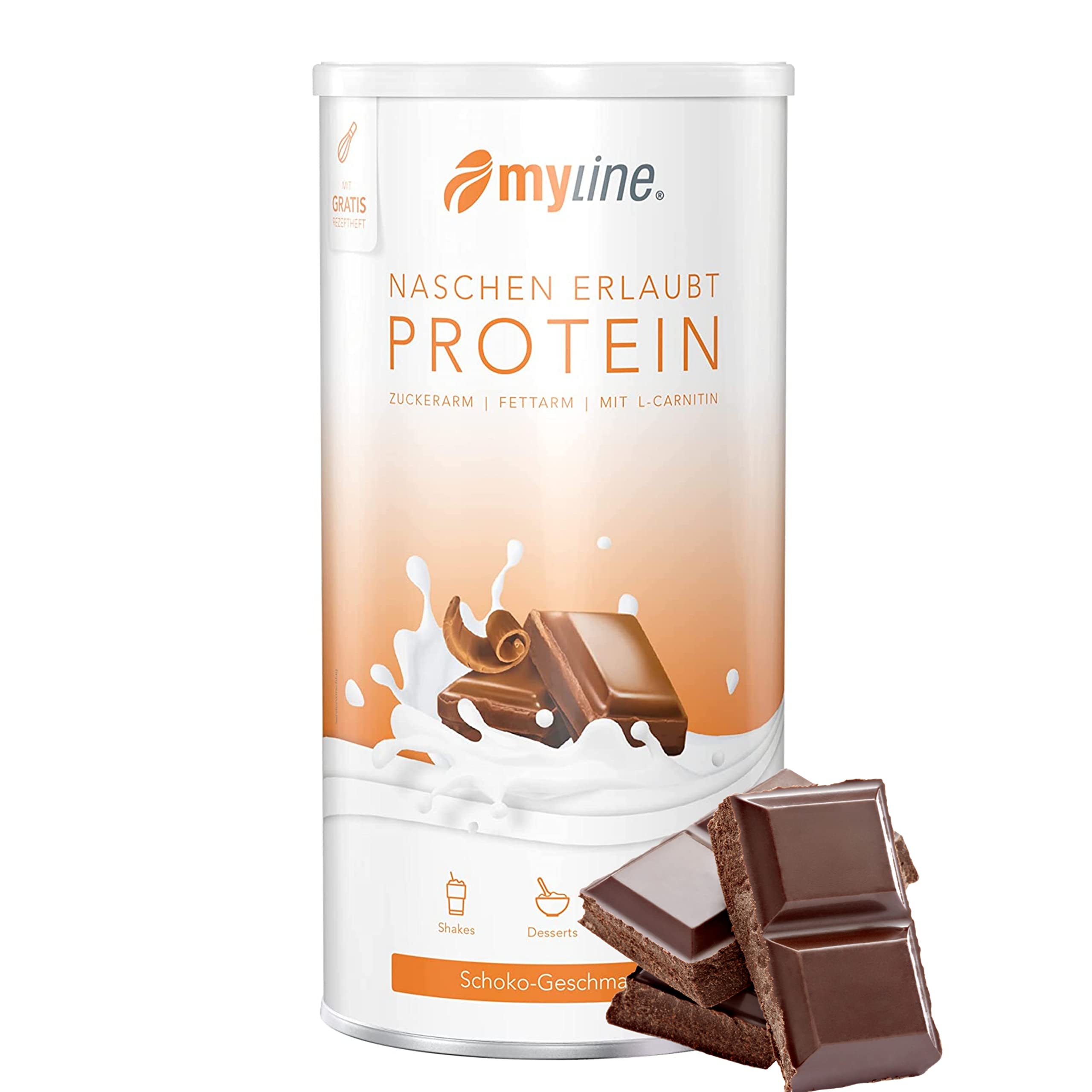 Myline Protein Shake Eiweißpulver viele Geschmacksrichtungen 400g + Maßband (Schokolade)