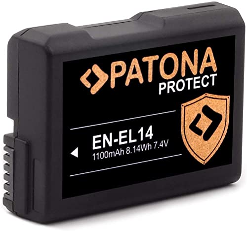 PATONA Protect V1 EN-EL14 EN-EL14a Akku (1100mAh) mit NTC-Sensor und V1 Gehäuse