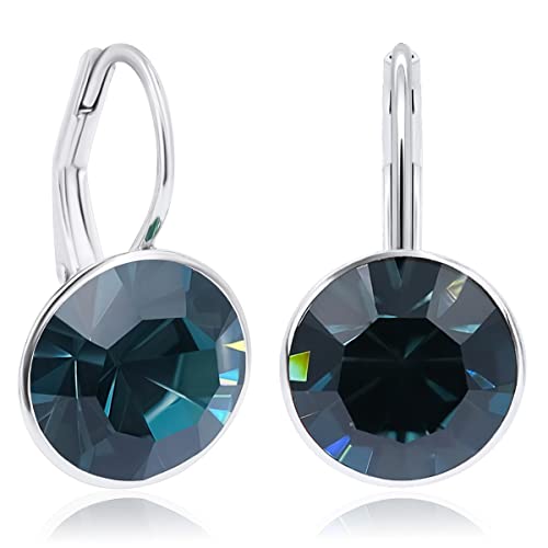 925 Silberohrringe mit Kristallen von Swarovski® Blau NOBEL SCHMUCK