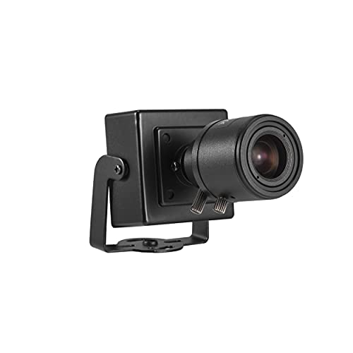 Revotech Zoom Mini POE IP Kamera, HD 3MP Kleine Indoor Überwachungskamera, 6-22 mm manuelles Zoomobjektiv P2P H.265 CCTV Videokamera (I712-2-P Schwarz)