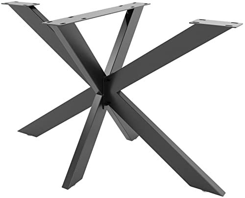 CLP Tischbeine Biloxi I Tischkufen Aus Vierkantprofilen I Höhe 71 cm I Sternförmiges Tischgestell, Farbe:schwarz, Größe:M