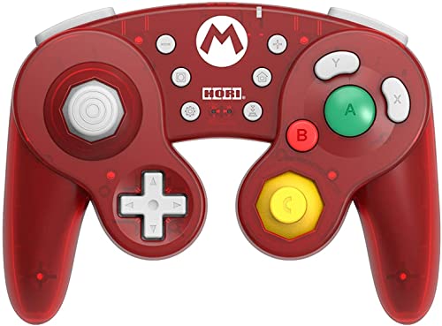 HORI Kabelloses Battle Pad (Mario) Controller im GameCube Stil für Nintendo Switch - Offiziell Lizenziert