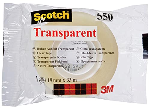 Scotch 46230 Klebeband 550 in Mehrfachpackung, 19 mm x 33 m, transparent Acryl