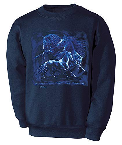 Kinder Sweatshirt mit Pferdemotiv - Rays Blue Fandango - ©Kollektion Bötzel - 08637 dunkelblau Gr. 116-164 Größe 134/146