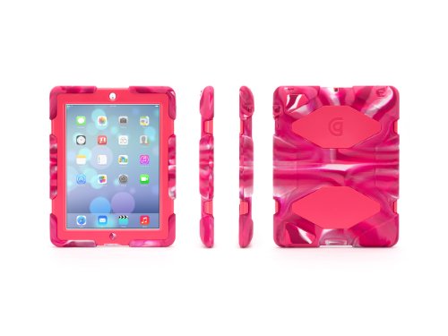 Griffin Technology Schutzhülle für iPad 2 / 3 / 4. Generation, mit Standfunktion, Pink Swirl Survivor