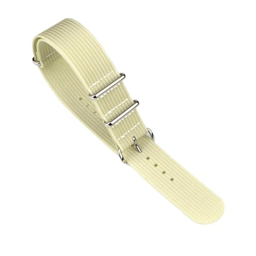 SpaRcz Uhrenarmband, geripptes Armband, Nylon, Ersatzstoff, Armbandzubehör für Militär, 20-22mm, Beige, 22mm