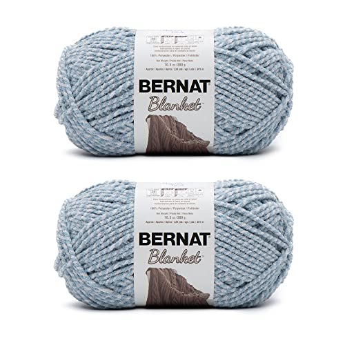 Bernat Blanket Blue Fog Twist Garn – 2 Packungen mit 300 g – Polyester – 6 super sperrig – 220 Meter – Stricken/Häkeln