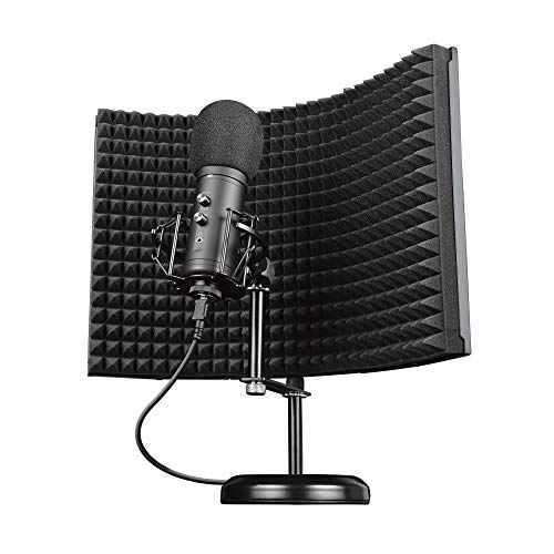 Trust Gaming Mikrofon mit Schaumstoff-Reflektor GXT 259 Rudox - USB Studio Microphone mit Isolationsschutz, Popfilter, für Aufnahmen, Gesang, Musik, PC, Podcast, Streaming, YouTube - schwarz
